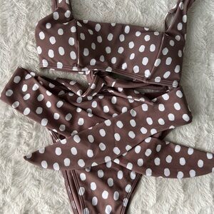 Abercrombie & Fitch Polka Dot Brown and White Bikini